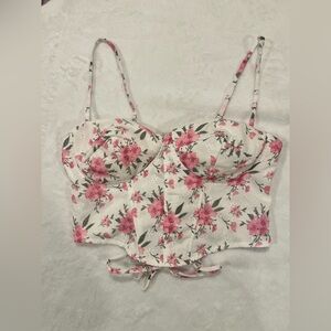 Windsor Call Me Cutie Floral Eyelet Corset Top - Large